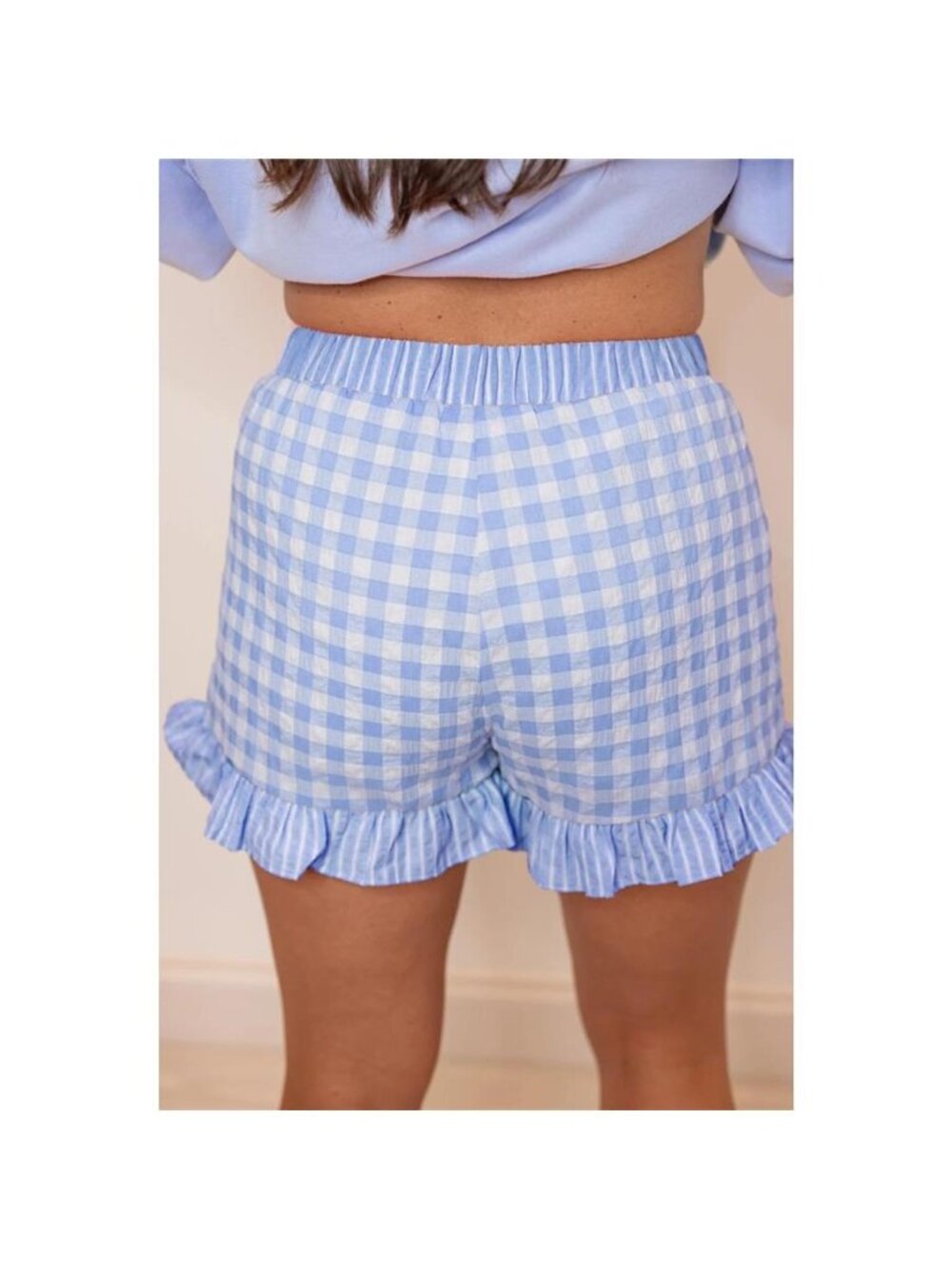 Gingham Ruffle Hem Shorts - Picture 10 of 11